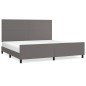 vidaXL Bettgestell mit Kopfteil Grau 200x200 cm Kunstleder vidaXL Bettgestell mit Kopfteil Grau 200x200 cm Kunstleder