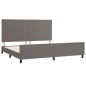 vidaXL Bettgestell mit Kopfteil Grau 200x200 cm Kunstleder vidaXL Bettgestell mit Kopfteil Grau 200x200 cm Kunstleder