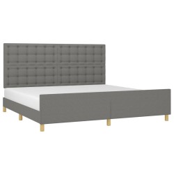vidaXL Bettgestell mit Kopfteil Dunkelgrau 200x200 cm Stoff