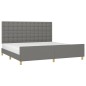vidaXL Bettgestell mit Kopfteil Dunkelgrau 200x200 cm Stoff vidaXL Bettgestell mit Kopfteil Dunkelgrau 200x200 cm Stoff