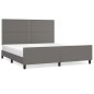 vidaXL Bettgestell mit Kopfteil Grau 160x200 cm Kunstleder vidaXL Bettgestell mit Kopfteil Grau 160x200 cm Kunstleder