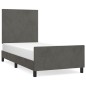 vidaXL Bettgestell mit Kopfteil Dunkelgrau 100x200 cm Samt vidaXL Bettgestell mit Kopfteil Dunkelgrau 100x200 cm Samt