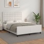 vidaXL Bettgestell mit Kopfteil Weiß 140x200 cm Kunstleder vidaXL Bettgestell mit Kopfteil Weiß 140x200 cm Kunstleder
