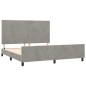 vidaXL Bettgestell mit Kopfteil Hellgrau 180x200 cm Samt vidaXL Bettgestell mit Kopfteil Hellgrau 180x200 cm Samt