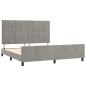 vidaXL Bettgestell mit Kopfteil Hellgrau 160x200 cm Samt vidaXL Bettgestell mit Kopfteil Hellgrau 160x200 cm Samt