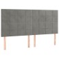 vidaXL Bettgestell mit Kopfteil Hellgrau 160x200 cm Samt vidaXL Bettgestell mit Kopfteil Hellgrau 160x200 cm Samt