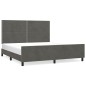 vidaXL Bettgestell mit Kopfteil Dunkelgrau 180x200 cm Samt vidaXL Bettgestell mit Kopfteil Dunkelgrau 180x200 cm Samt