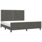 vidaXL Bettgestell mit Kopfteil Dunkelgrau 180x200 cm Samt vidaXL Bettgestell mit Kopfteil Dunkelgrau 180x200 cm Samt