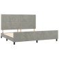 vidaXL Bettgestell mit Kopfteil Hellgrau 200x200 cm Samt vidaXL Bettgestell mit Kopfteil Hellgrau 200x200 cm Samt