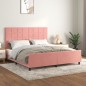 vidaXL Bettgestell mit Kopfteil Rosa 160x200 cm Samt vidaXL Bettgestell mit Kopfteil Rosa 160x200 cm Samt