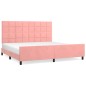 vidaXL Bettgestell mit Kopfteil Rosa 200x200 cm Samt vidaXL Bettgestell mit Kopfteil Rosa 200x200 cm Samt