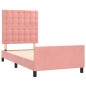 vidaXL Bettgestell mit Kopfteil Rosa 100x200 cm Samt vidaXL Bettgestell mit Kopfteil Rosa 100x200 cm Samt