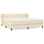 vidaXL Boxspringbett mit Matratze Creme 200x200 cm Stoff vidaXL Boxspringbett mit Matratze Creme 200x200 cm Stoff