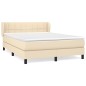 vidaXL Boxspringbett mit Matratze Creme 140x200 cm Stoff vidaXL Boxspringbett mit Matratze Creme 140x200 cm Stoff