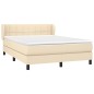 vidaXL Boxspringbett mit Matratze Creme 140x200 cm Stoff vidaXL Boxspringbett mit Matratze Creme 140x200 cm Stoff