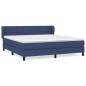 vidaXL Boxspringbett mit Matratze Blau 160x200 cm Stoff vidaXL Boxspringbett mit Matratze Blau 160x200 cm Stoff