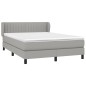 vidaXL Boxspringbett mit Matratze Hellgrau 140x200 cm Stoff vidaXL Boxspringbett mit Matratze Hellgrau 140x200 cm Stoff