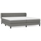 vidaXL Boxspringbett mit Matratze Dunkelgrau 200x200 cm Stoff vidaXL Boxspringbett mit Matratze Dunkelgrau 200x200 cm Stoff