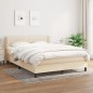 vidaXL Boxspringbett mit Matratze Creme 140x190 cm Stoff vidaXL Boxspringbett mit Matratze Creme 140x190 cm Stoff