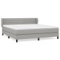 vidaXL Boxspringbett mit Matratze Hellgrau 180x200 cm Stoff vidaXL Boxspringbett mit Matratze Hellgrau 180x200 cm Stoff