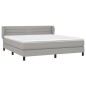 vidaXL Boxspringbett mit Matratze Hellgrau 180x200 cm Stoff vidaXL Boxspringbett mit Matratze Hellgrau 180x200 cm Stoff
