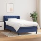 vidaXL Boxspringbett mit Matratze Blau 90x190 cm Stoff vidaXL Boxspringbett mit Matratze Blau 90x190 cm Stoff