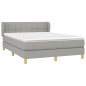 vidaXL Boxspringbett mit Matratze Hellgrau 140x190 cm Stoff vidaXL Boxspringbett mit Matratze Hellgrau 140x190 cm Stoff