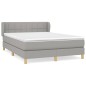 vidaXL Boxspringbett mit Matratze Hellgrau 140x200 cm Stoff vidaXL Boxspringbett mit Matratze Hellgrau 140x200 cm Stoff