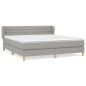 vidaXL Boxspringbett mit Matratze Hellgrau 160x200 cm Stoff vidaXL Boxspringbett mit Matratze Hellgrau 160x200 cm Stoff
