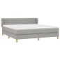 vidaXL Boxspringbett mit Matratze Hellgrau 160x200 cm Stoff vidaXL Boxspringbett mit Matratze Hellgrau 160x200 cm Stoff