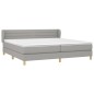 vidaXL Boxspringbett mit Matratze Hellgrau 200x200 cm Stoff vidaXL Boxspringbett mit Matratze Hellgrau 200x200 cm Stoff