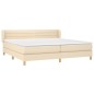 vidaXL Boxspringbett mit Matratze Creme 200x200 cm Stoff vidaXL Boxspringbett mit Matratze Creme 200x200 cm Stoff