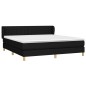vidaXL Boxspringbett mit Matratze Schwarz 160x200 cm Stoff vidaXL Boxspringbett mit Matratze Schwarz 160x200 cm Stoff