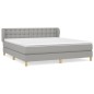 vidaXL Boxspringbett mit Matratze Hellgrau 160x200 cm Stoff vidaXL Boxspringbett mit Matratze Hellgrau 160x200 cm Stoff