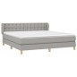 vidaXL Boxspringbett mit Matratze Hellgrau 160x200 cm Stoff vidaXL Boxspringbett mit Matratze Hellgrau 160x200 cm Stoff