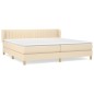 vidaXL Boxspringbett mit Matratze Creme 200x200 cm Stoff vidaXL Boxspringbett mit Matratze Creme 200x200 cm Stoff