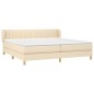 vidaXL Boxspringbett mit Matratze Creme 200x200 cm Stoff vidaXL Boxspringbett mit Matratze Creme 200x200 cm Stoff