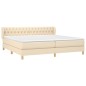 vidaXL Boxspringbett mit Matratze Creme 200x200 cm Stoff vidaXL Boxspringbett mit Matratze Creme 200x200 cm Stoff