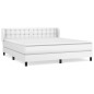 vidaXL Boxspringbett mit Matratze Weiß 180x200 cm Kunstleder vidaXL Boxspringbett mit Matratze Weiß 180x200 cm Kunstleder
