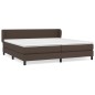 vidaXL Boxspringbett mit Matratze Braun 200x200 cm Kunstleder vidaXL Boxspringbett mit Matratze Braun 200x200 cm Kunstleder