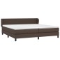 vidaXL Boxspringbett mit Matratze Braun 200x200 cm Kunstleder vidaXL Boxspringbett mit Matratze Braun 200x200 cm Kunstleder