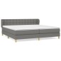 vidaXL Boxspringbett mit Matratze Dunkelgrau 200x200 cm Stoff vidaXL Boxspringbett mit Matratze Dunkelgrau 200x200 cm Stoff