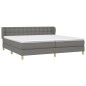 vidaXL Boxspringbett mit Matratze Dunkelgrau 200x200 cm Stoff vidaXL Boxspringbett mit Matratze Dunkelgrau 200x200 cm Stoff