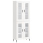 Highboard Hochglanz-Weiß 69,5x34x180 cm Holzwerkstoff Highboard Hochglanz-Weiß 69,5x34x180 cm Holzwerkstoff