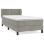 vidaXL Boxspringbett mit Matratze Hellgrau 90x200 cm Samt vidaXL Boxspringbett mit Matratze Hellgrau 90x200 cm Samt