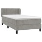 vidaXL Boxspringbett mit Matratze Hellgrau 90x200 cm Samt vidaXL Boxspringbett mit Matratze Hellgrau 90x200 cm Samt