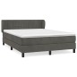 vidaXL Boxspringbett mit Matratze Dunkelgrau 140x190 cm Samt vidaXL Boxspringbett mit Matratze Dunkelgrau 140x190 cm Samt