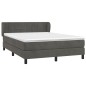 vidaXL Boxspringbett mit Matratze Dunkelgrau 140x190 cm Samt vidaXL Boxspringbett mit Matratze Dunkelgrau 140x190 cm Samt