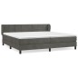 vidaXL Boxspringbett mit Matratze Dunkelgrau 200x200 cm Samt vidaXL Boxspringbett mit Matratze Dunkelgrau 200x200 cm Samt