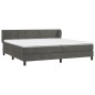 vidaXL Boxspringbett mit Matratze Dunkelgrau 200x200 cm Samt vidaXL Boxspringbett mit Matratze Dunkelgrau 200x200 cm Samt
